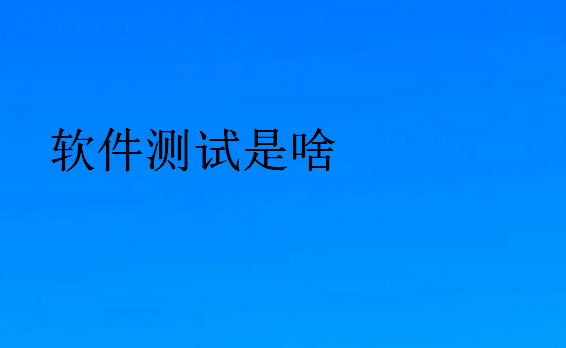 软件测试是啥