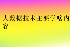 大数据技术主要学啥内容?