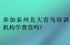 参加泰州北大青鸟培训机构学费贵吗?