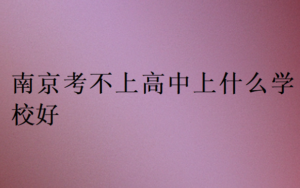南京考不上高中上什么学校好
